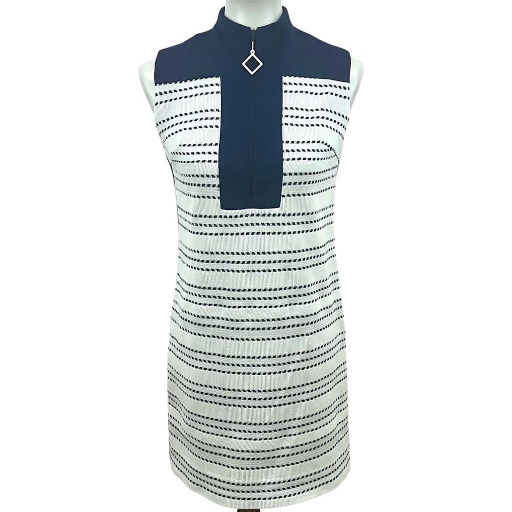 Vintage Quincy Gay Gibson MCM Mod Atomic Geometric Colorblock Mini Shift Dress